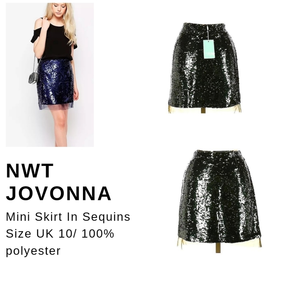 𝅺NWT Jovonna London Mini Skirt In Sequins